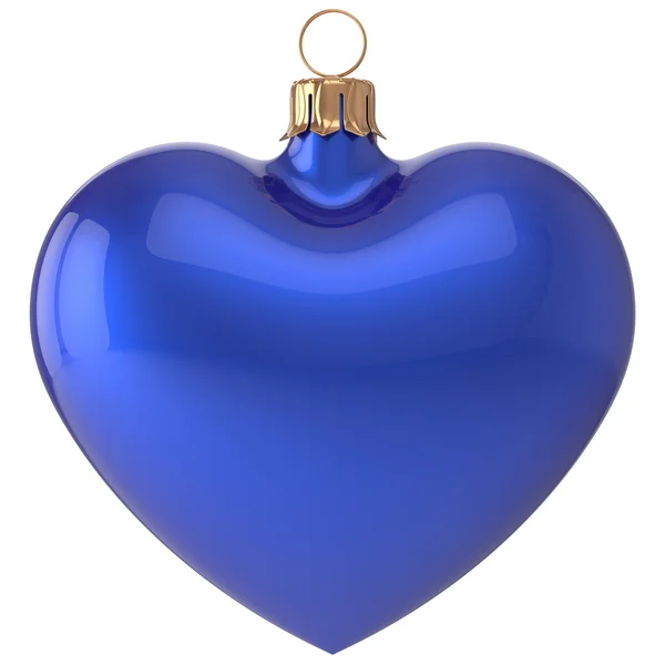 Christmas ball heart New Year's Eve bauble decoration blue — Stockfoto