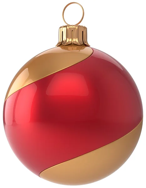 Decoração de bola de Natal véspera de Ano Novo bauble vermelho dourado — Fotografia de Stock