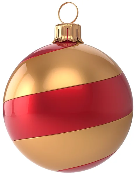 Christmas ball decoration New Year's Eve bauble golden red — Stock fotografie
