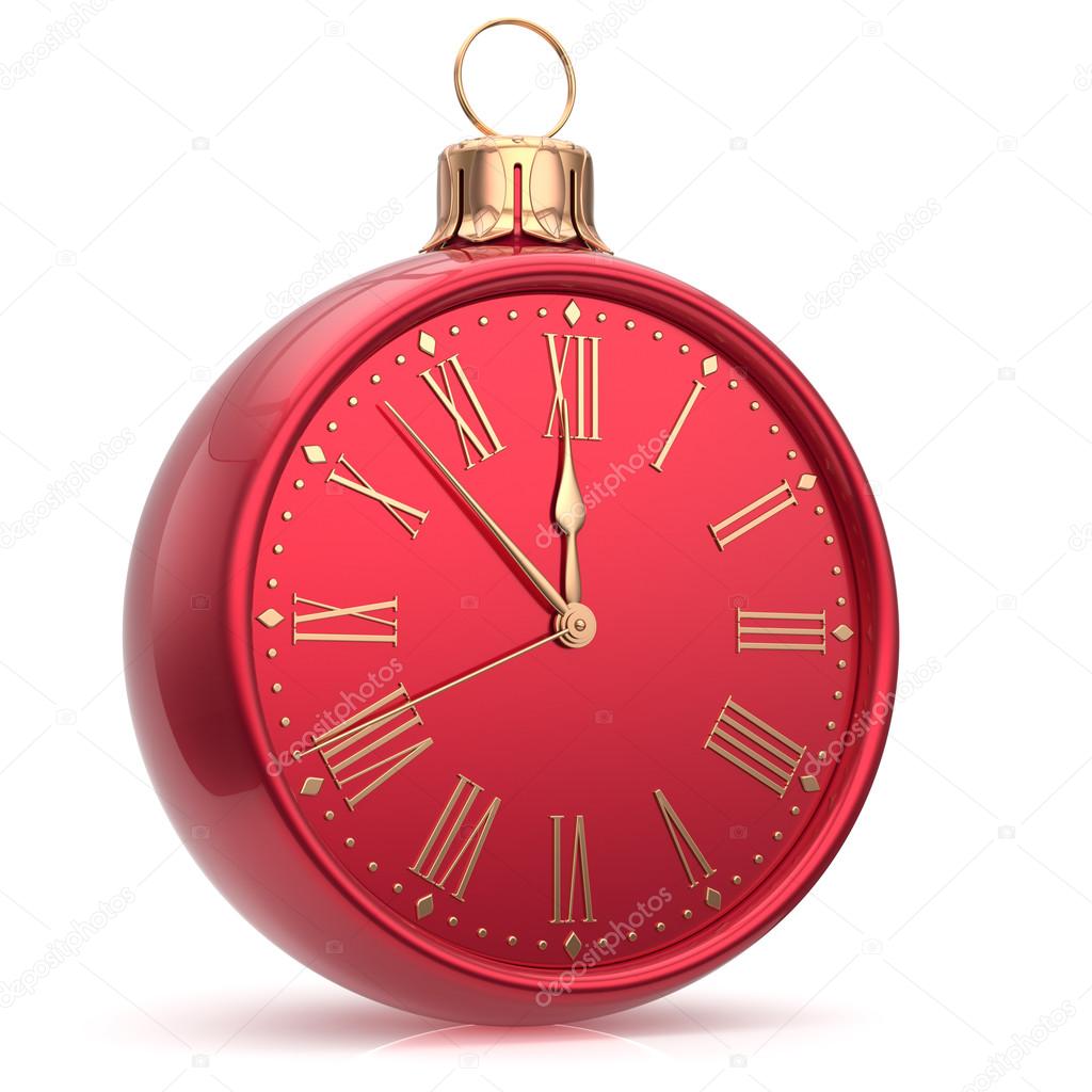Happy New Year clock Christmas ball decoration time bauble