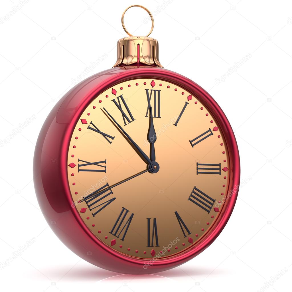 New Year's Eve clock countdown Christmas ball midnight time