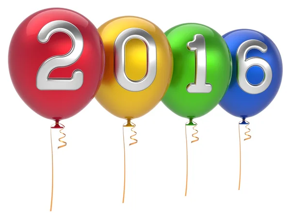 Happy New Year 2016 party balloons Christmas decoration — Stock Photo, Image