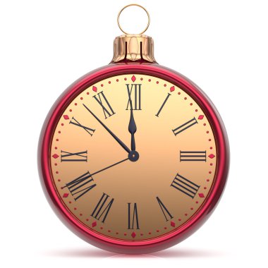 New Year's Eve saat gece yarısı geri sayım Noel top zaman