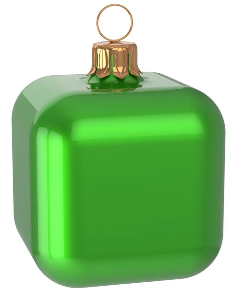 Christmas ball cube geometric unusual green decoration block — 스톡 사진