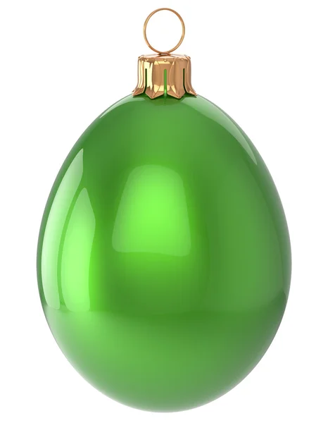 Weihnachtskugel Ei Silvesterbaumkugel grüne Dekoration — Stockfoto