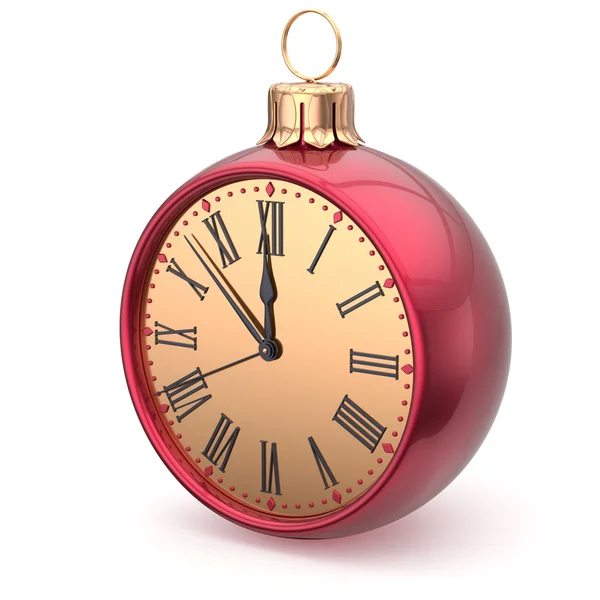 Nový rok čas vánoční koule půlnoci hodiny dekorace — Stock fotografie