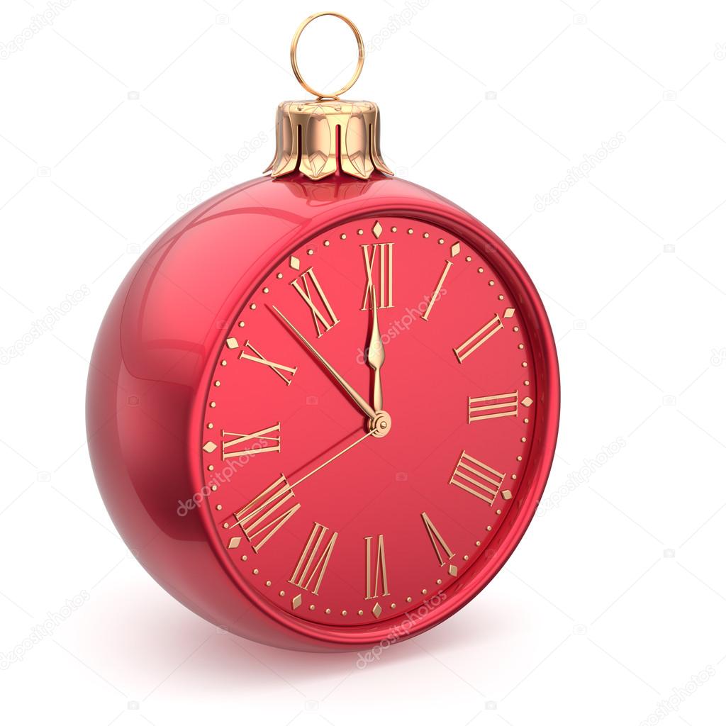 Christmas ball midnight clock decoration Happy New Year time