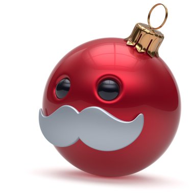 Christmas ball emoticon Happy New Year's Eve bauble red