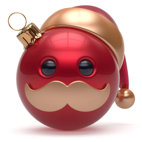 Christmas ball emoticon Happy New Year's Eve bauble Santa — Stockfoto