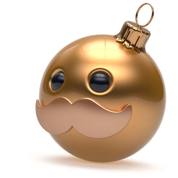 Natale palla emoticon Felice anno nuovo bauble cartone animato — Foto Stock