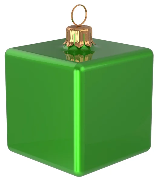 New Year's Eve bauble Christmas ball cube geometric green — Φωτογραφία Αρχείου