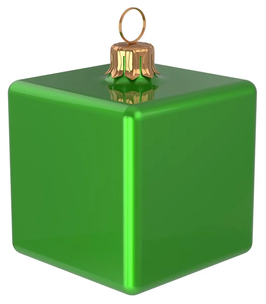 New Year's Eve bauble Christmas ball cube geometric green — Stock Fotó