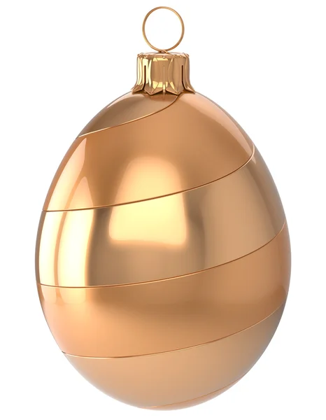 Christmas ball egg New Year's Eve bauble decoration golden — Zdjęcie stockowe