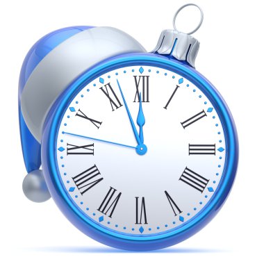 New Year's Eve alarm clock Santa hat Christmas ball bauble