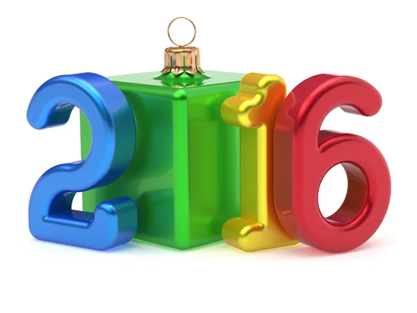 New Year 2016 Christmas ball cube joke Merry Xmas bauble — 图库照片