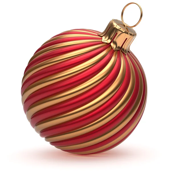 Bola de Navidad de Año Nuevo decoración de oro rojo brillante —  Fotos de Stock