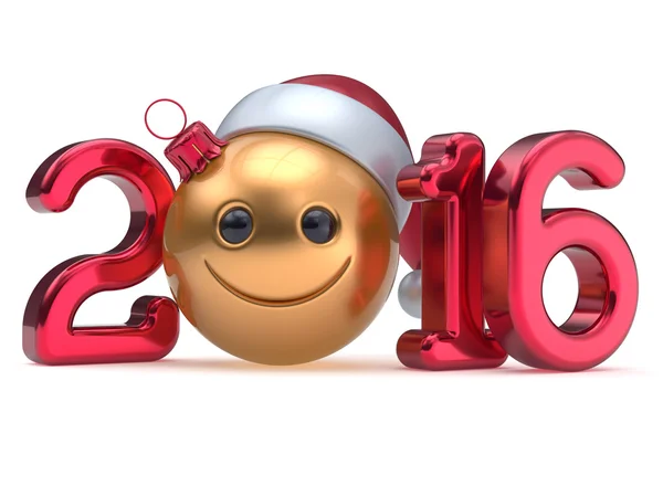 New 2016 Year's Eve calendar date Smiley face emoticon — Stok fotoğraf