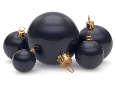 Christmas ball adornment decoration glossy black New Years Eve