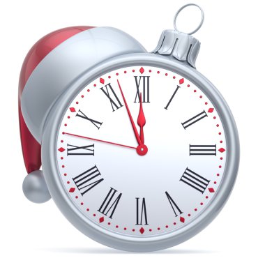 Christmas ball alarm clock New Year's Eve time Santa hat 