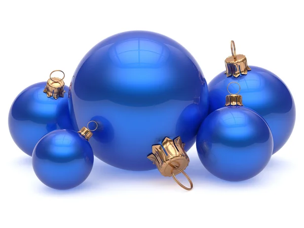 Christmas ball adornment decoration glossy blue New Years Eve — Stock fotografie