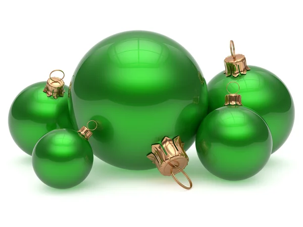 Christmas ball adornment decoration green New Year's Eve — Stok fotoğraf