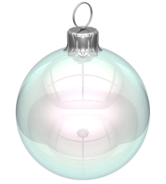 Bola de Natal enfeite de vidro vazio bugiganga clara em branco Ano Novo — Fotografia de Stock