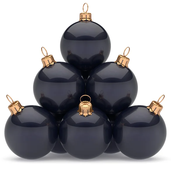 Christmas ball pyramid svart dekoration nyårsafton småsak — Stockfoto