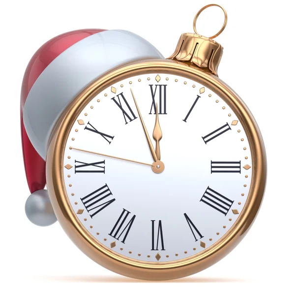 Tempo de véspera de Ano Novo meia-noite relógio de alarme bola de Natal — Fotografia de Stock