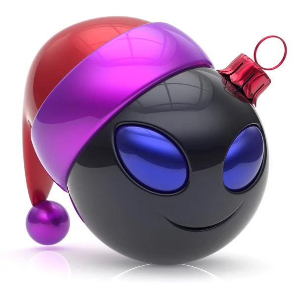 Christmas ball alien face New Year's Eve bauble smiley cartoon — Stockfoto