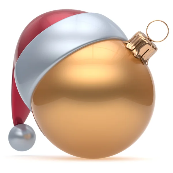 Christmas ball adornment ornament golden New Years Eve icon — Stock fotografie