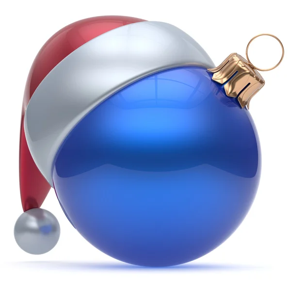 Bola de Natal adorno ornamento azul Ano Novo 's Eve bauble — Fotografia de Stock