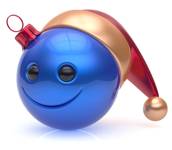 Christmas ball emoticon smiley face adornment New Year smile — Stockfoto