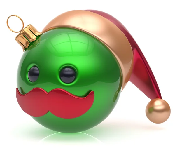 Christmas ball emoticon New Year's Eve bauble Santa avatar — Zdjęcie stockowe