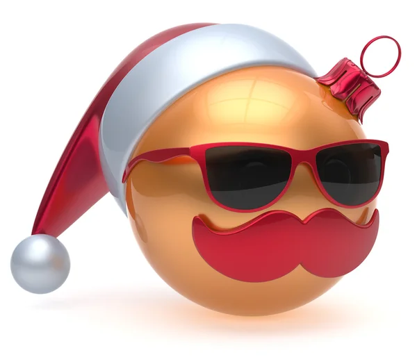 Christmas ball emoticon Santa Claus hat adornment decoration — Stock Photo, Image