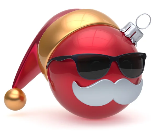 Emoticon palla di Natale Babbo Natale decorazione cappello — Foto Stock