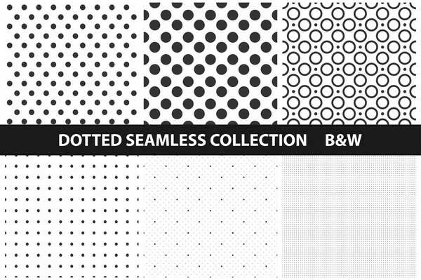 Simple dotted patterns. Seamless. — Stock Vector