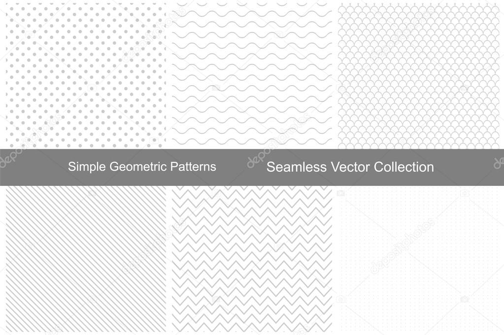 Collection of simple seamless patterns.