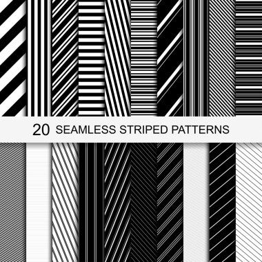 20 seamless striped patterns. clipart