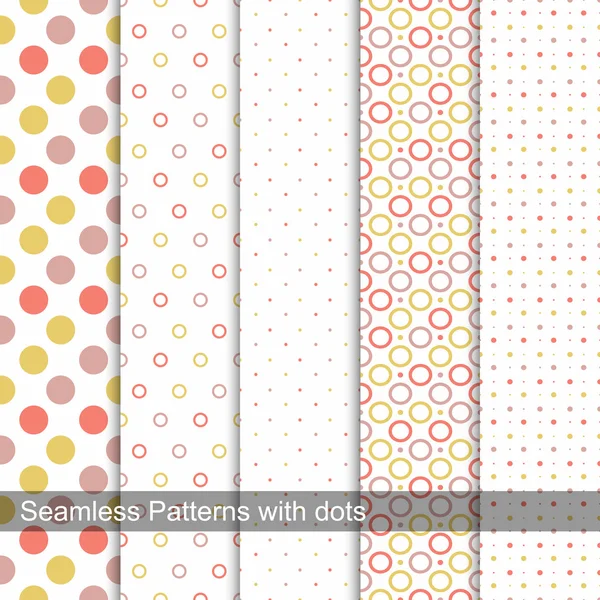 Collection of dotted seamless patterns. — Stock Vector