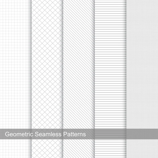 Patrones geométricos - colección de vectores sin costura . — Vector de stock