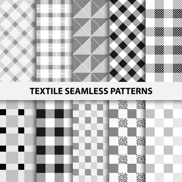 Set of textile seamless patterns. — Stock Vector