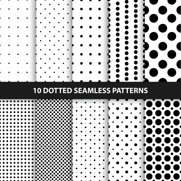 Collection of seamless dotted patterns — Stock Vector