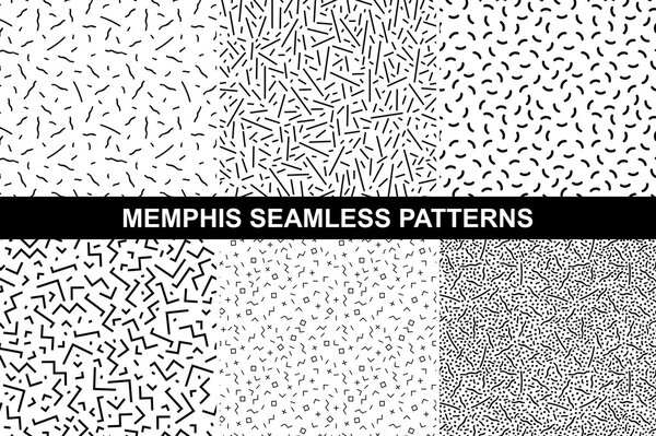 Collection of memphis patterns - seamless.