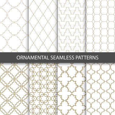 Ornamental grid patterns in vintage style clipart