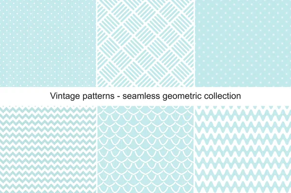 Colección de patrones geométricos sin costura — Vector de stock