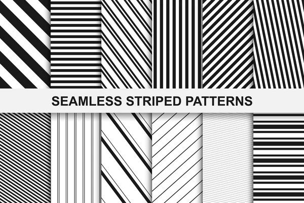 Striped seamless patterns collection — Stock Vector