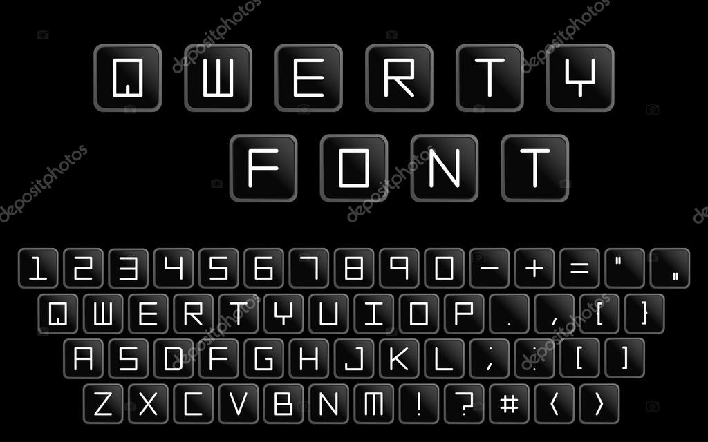 Qwerty minimalistic english alphabet. Button with letters. Similar to computer keyboard