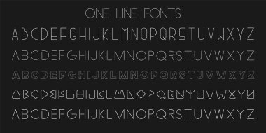Modern vektör minimalist yazı tipleri kümesi. Modaya uygun Latin alfabesi. Basit harfler. Bir satır dizayn yazı karakteri