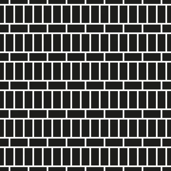 Płynny wzór ścian - tekstura cegły. Czarno-białe mozaiki niekończące się tło — Wektor stockowy