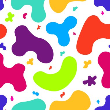 Yaratıcı renkli şekillere sahip kusursuz soyut bir model. Sonsuz moda desen çiziyorum. Çoklu renkli modern tasarım